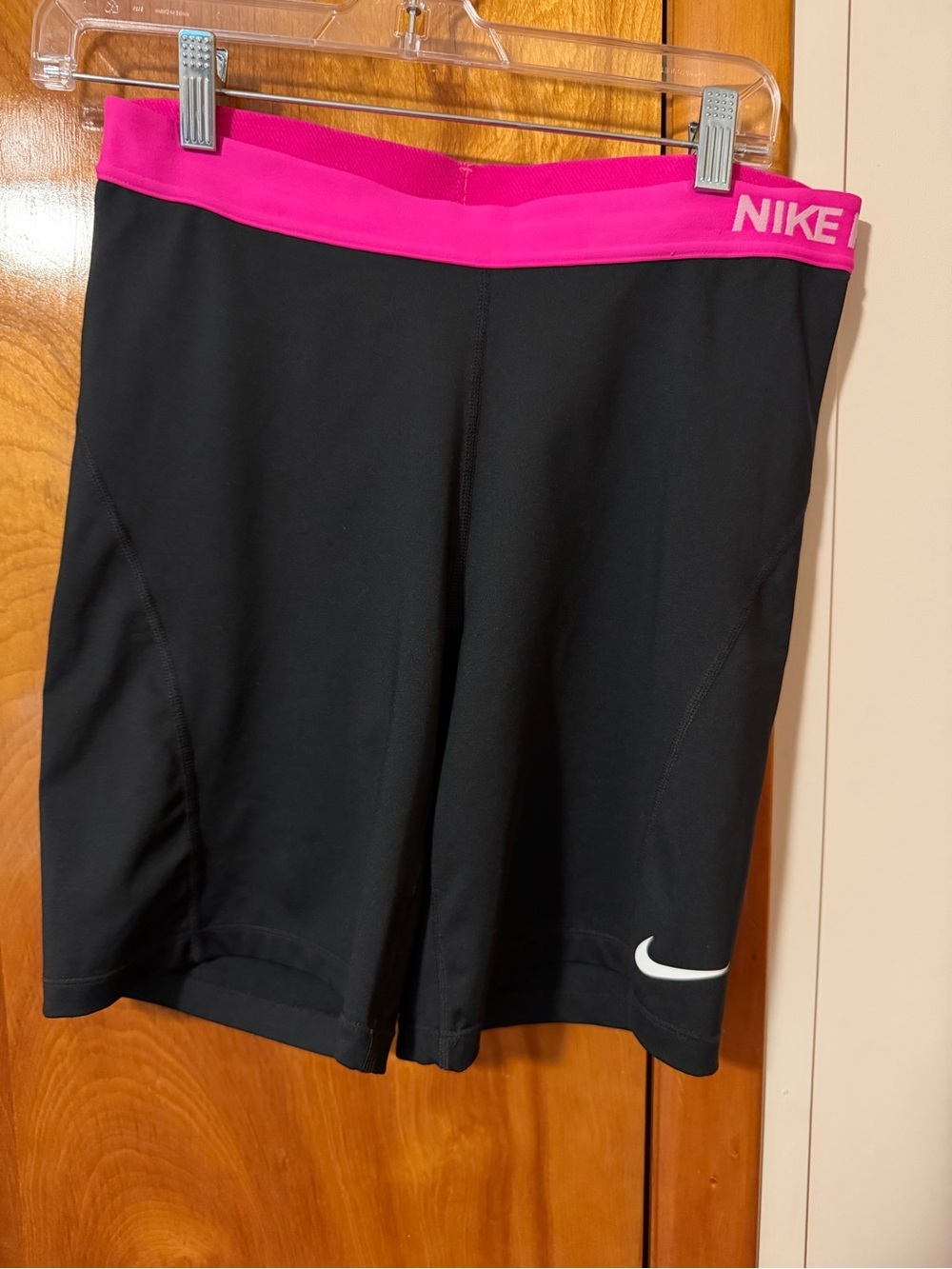 Nike Black Bike Shorts with Hot Pink Waistband
